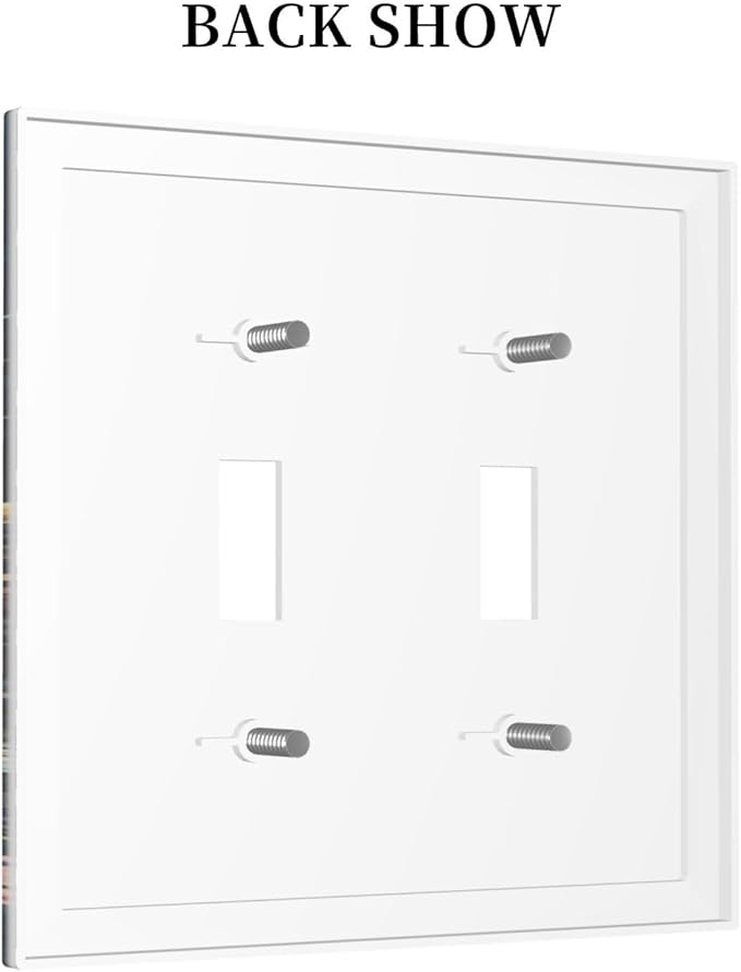 Decorative Switch Plates Boho Vintage Floral Flower Butterfly 2 Gang Double Toggle Outlet Light Switch Cover Wall Plate Electrical Faceplate for Bedroom Home Decor