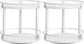 Spice Rack, Set of 2 Lazy Susan Organizer, 2-Tier Turntable Organizer For Cabinet, Compact and Versatile, for Kitchen Countertop, White SR22L2WW