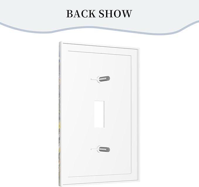Decorative Light Switch Covers Purple Flower Butterfly Yellow Daisy 1 Gang Light Switch Cover Plate Single Toggle Wall Plate Outlet Covers Wall Plate Dimmer Faceplate for Bathroom Decor