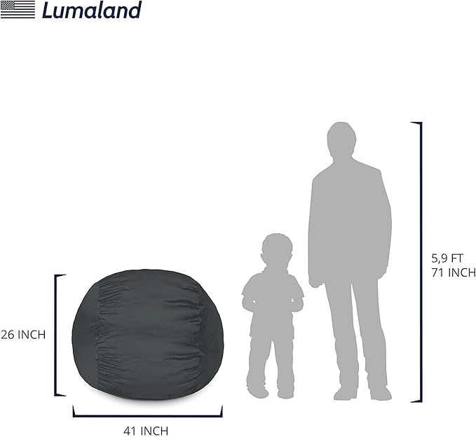 Lumaland Luxurious 3ft Medium Bean Bag Chair with Microsuede Cover - Soft, Foam Filling, Washable Bean Bag Sofa for Adults, Teenagers, Kids, Pets - Sack Chair for Living Room, Bedroom - Light Green