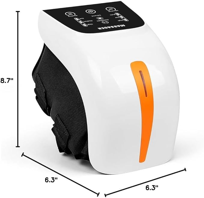 IdealProducts Knee Massager Pro+ with Heat, Red Light Therapy and Vibration, 6-in-1, Dual-Wavelength - Cordless, Portable, Adjustable Straps, Knee Pain Relief