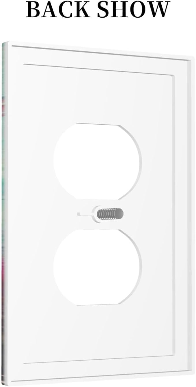 Outlet Covers Watercolor Flower Colorful Floral 1 Gang Duplex Light Switch Cover Plate Decorative Wall Plates Electrical Switchplate Receptacle Cover for Bathroom Bedroom Decor