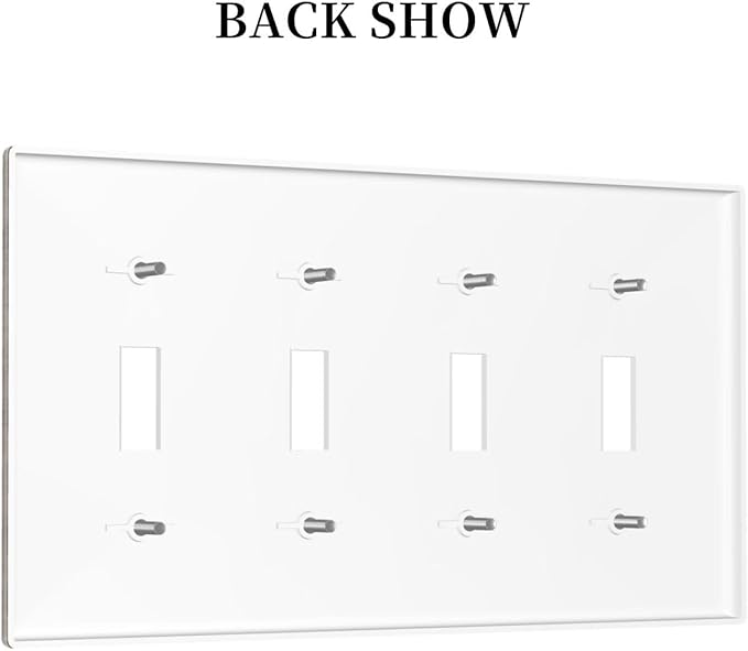 Decorative Switch Plate Covers Rustic Farmhouse Brown Wood Barn Door 4 Gang Light Switch Cover Plate Quad Toggle Wall Plate Light Switch Covers for Bathroom Decor