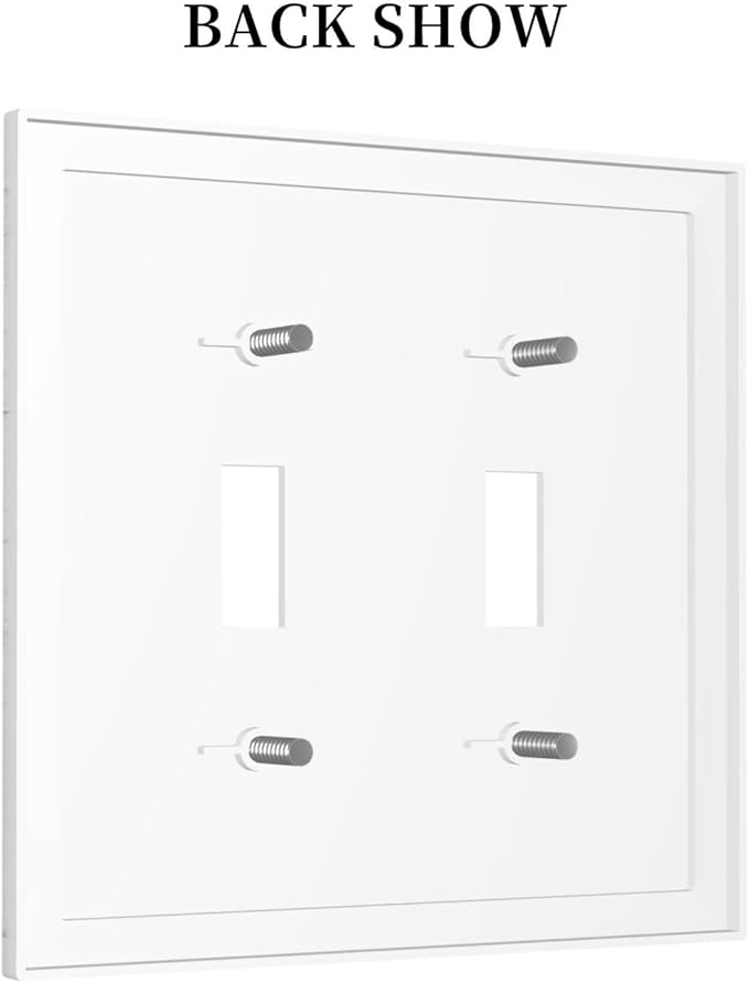 Decorative Switch Plates Vintage Grey White Wood Grain 2 Gang Double Toggle Outlet Light Switch Cover Wall Plate Electrical Faceplate for Farmhouse Bathroom Decor