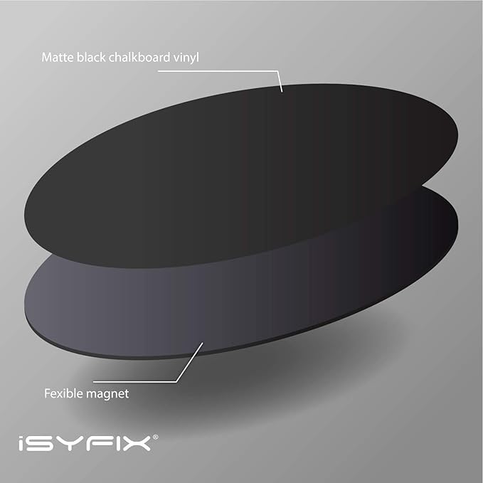 iSYFIX Magnetic Chalkboard Notes - 5.5 x 5.5 inch, 6 Pack, Round - Decorative Magnet Blackboard for Fridge, Kitchen Organizer, Decor, Office, Grocery Lists, Metallic Boxes, Storage and More