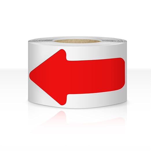 Arrow Floor Sign Tape 2"4" Marking Sticker 200 PCS Decal Tape Red