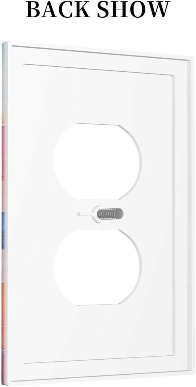 Outlet Covers Multicoloured Modern Watercolor Oil Painting 1 Gang Duplex Wall Plate Decorative Switch Plates Electrical Receptacle Faceplate Light Switch Cover for living Room Bedroom Decor