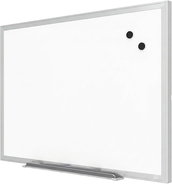 TRU RED Steel Magnetic Whiteboard | Dry Erase Board for Wall, White Board with Satin Frame, 2 ft x 1.5 ft