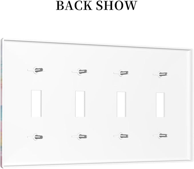 Light Switch Covers Multicoloured Modern Watercolor Oil Painting Quad Toggle Electrical Faceplate 4 Gang Wall Plate Decorative Switch Plates for living Room Bedroom Decor