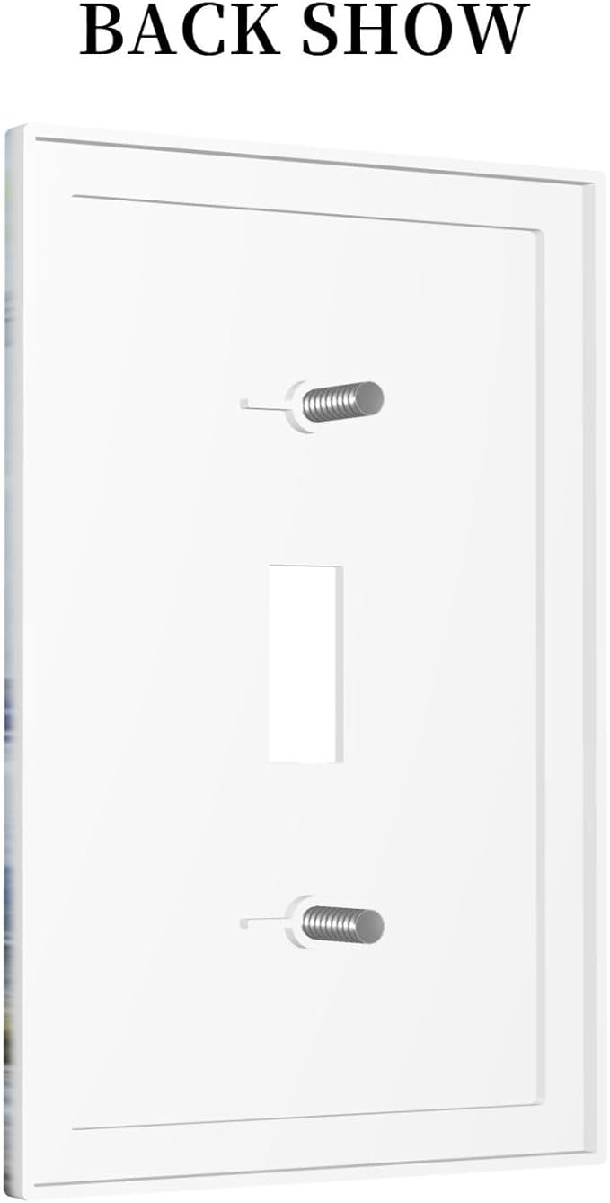 Light Switch Cover Sea Ocean Sand Coast Compass Ship Lighthouse Anchor 1 Gang Wall Plate Cover Single Toggle Outlet Covers Decorative Switchplate Electrical Faceplate for Bathroom Decor