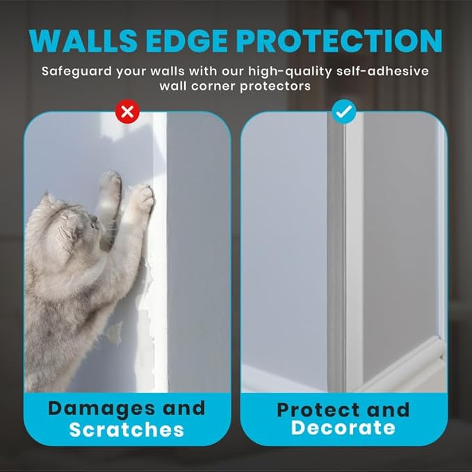 Proflex Wall Corner Protector - Brushed Aluminum 1-1/2 inch x 36 inch - Pack of 6 - Self Adhesive Corner Guards for Walls Edge Protection – Easy to Apply – No Tools Needed