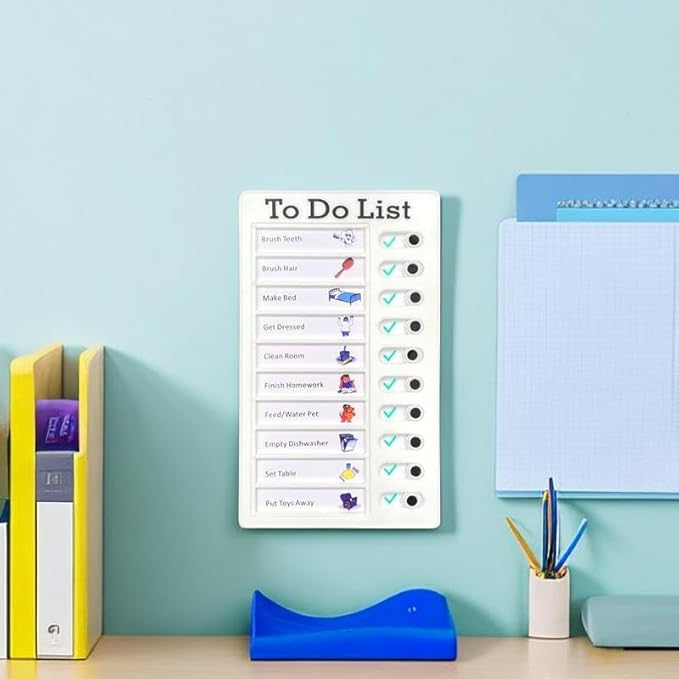 Chore Chart for Adults to do List My Chores Checklist Task Board Sliding Routine Chart for Kids, Memo Boards Slider Schedule DIY Detachable Daily Checklist Planning Table (1Pcs White to Do List)