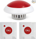 Remote Emergency Strobe Siren Alarm System Waterproof Panic Button for House Wireless Disabled Person Toilet Alarm Sound&Light SOS Warning System for Home Business Hotel School