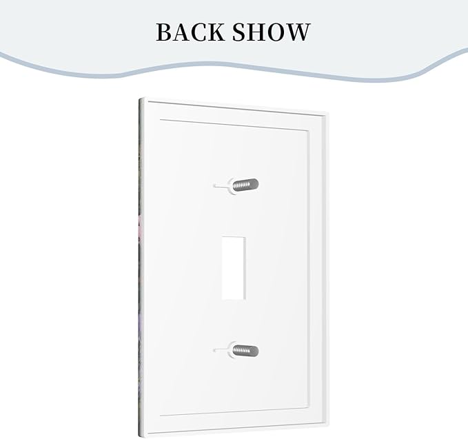 Decorative Light Switch Covers Colorful Floral Dark Sky Wildflower Plants 1 Gang Light Switch Cover Plate Single Toggle Wall Plate Outlet Covers Wall Plate Dimmer Faceplate for Bathroom Decor