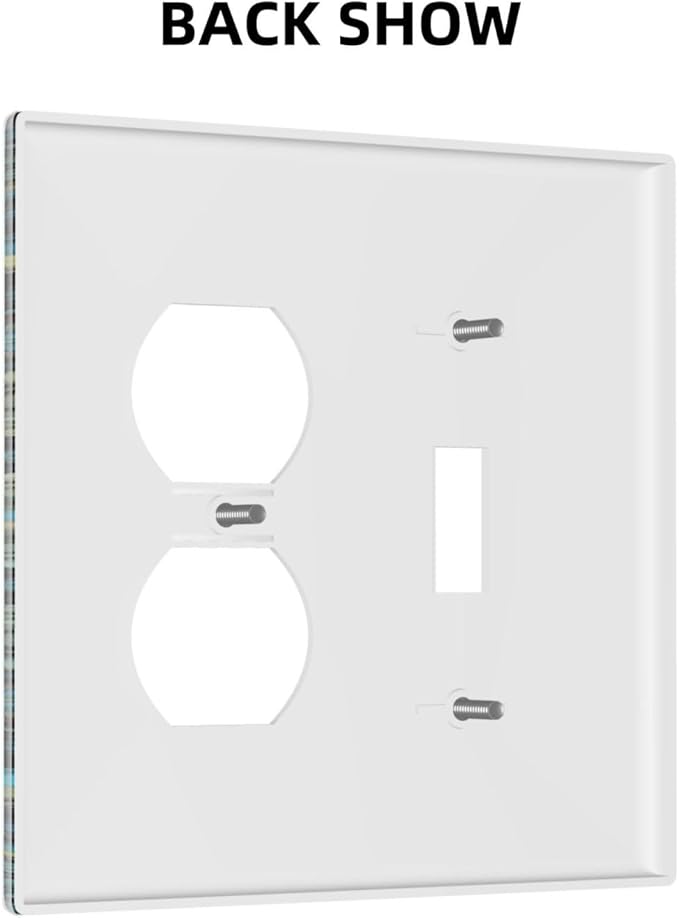 Decorative Light Switch Cover Plate Boho Fractal Mandala Bohemia 2 Gang Outlet Covers 1 Toggle 1 Duplex Wall Plate Decorate Electrical Switch Plate Covers for Bedroom Home Decor