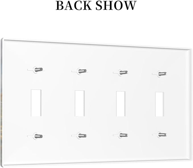 Light Switch Covers Vintage Sunflower Highland Cow Rustic Art Quad Toggle Electrical Faceplate 4 Gang Wall Plate Decorative Switch Plates for Bedroom Farmhouse Decor