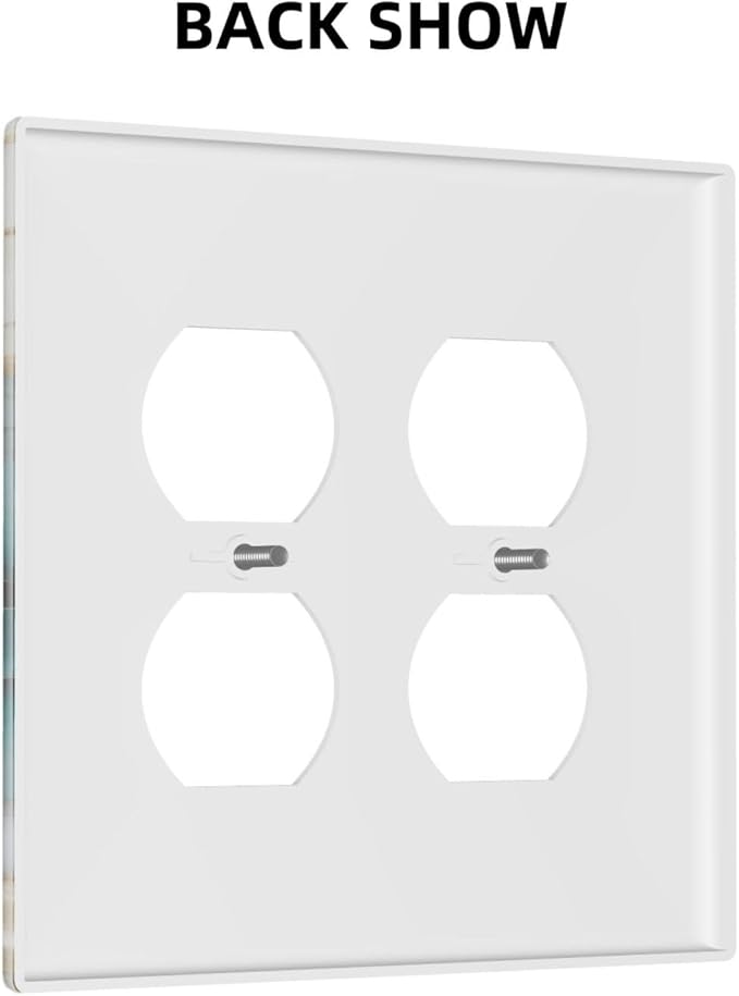 Vintage Marble Floral Gold/Green/White Metal Flowers Outlet Covers 2-Gang Duplex Light Switch Covers Decorative Gfci Wall Plate Covers Electrical Receptacle Switchplate Plug Faceplate Bathroom