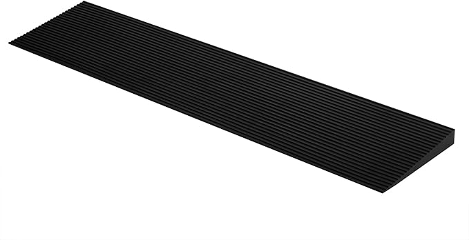 1'' Rise Solid Rubber Wheelchair Ramp,Threshold Ramp Used for Thresholds,Doorways and Bathroom (High:1 Inch(Pack of 1)) Black