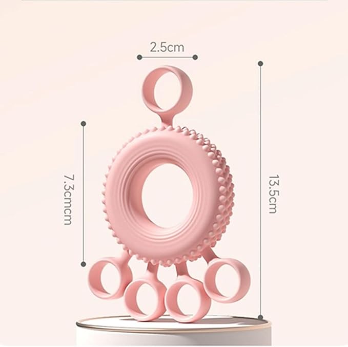 Ocdin 2-in-1 Silicone Hand & Finger Strengthener - Grip Exerciser for Wrist Pain Relief, Carpal Tunnel, Trigger/Mallet Finger - Desk Exercise Equipment for Office & Home Use