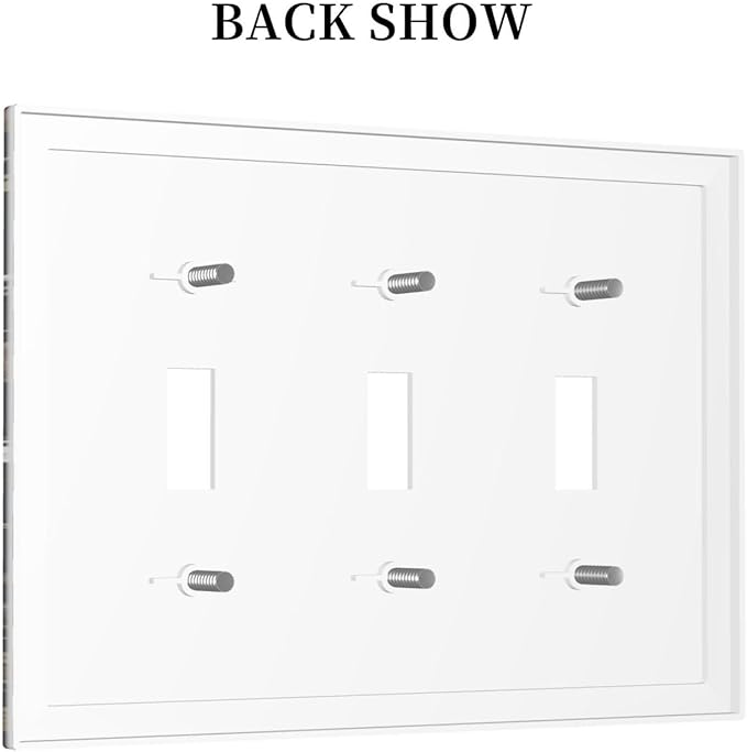 Decorative Switch Plates Vintage Floral Wildflowers Plant 3 Gang Wall Plate Triple Toggle Light Switch Cover Faceplate Electrical Wall Panels for Bathroom Home Decor