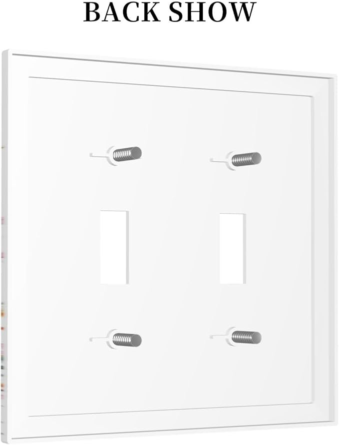 Decorative Switch Plates Watercolor Floral Butterfly Colorful Wildflower 2 Gang Double Toggle Outlet Light Switch Cover Wall Plate Electrical Faceplate For Bed Room Living Room Decor