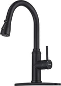 Matte Black Kitchen Faucet with Pull Down Spayer Arofa Single Handle Pull Out Kitchen Sink Faucet with Sprayer, Solid Brass Commercial Faucet for Kitchen Sink, RV, Outdoor, Laundry & Utility Room Sink