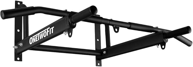 ONETWOFIT Pull Up Bar for Doorway, 440 lbs Heavy Duty Upper Body Fitness Workout Bar for Home Gym Exercise, Multi-Grip Strength Wall Mounted Door Frame Chin-Up Bar for Almost All Doors