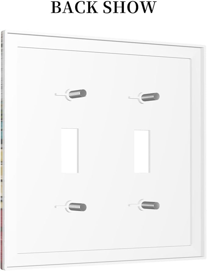 Boho Floral Colorful Floral Multi Color Flower Decorative Switch Plates 2 Gang Double Toggle Outlet Light Switch Cover Wall Plate Electrical Faceplate for Bedroom Living Room Home Decor
