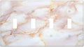 Light Switch Covers Pink Jade Marble Granite Quad Toggle Electrical Faceplate 4 Gang Wall Plate Decorative Switch Plates For Bathroom Kitchen Decor