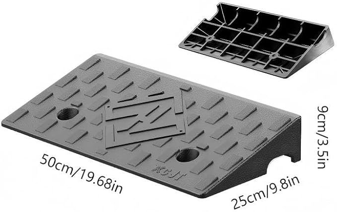 Rubber Threshold Ramp, 4" Rise Wheelchair Ramp Doorway, 7000Lbs Load Capacity, Non-Slip Surface Rubber Curb Ramp for Wheelchair and Scooter, 2 Pack (4" Height) (4" Rise)