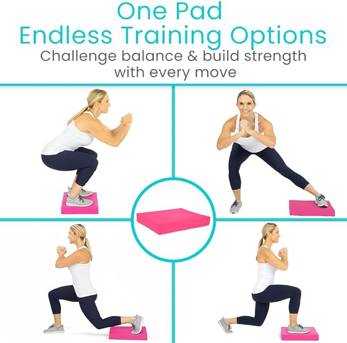 Vive Balance Pad - Foam Large Yoga Mat Trainer for Physical Therapy, Stability Workout, Knee and Ankle Exercise, Strength Training, Rehab - Chair Cushion for Adults, Kids, and Travel