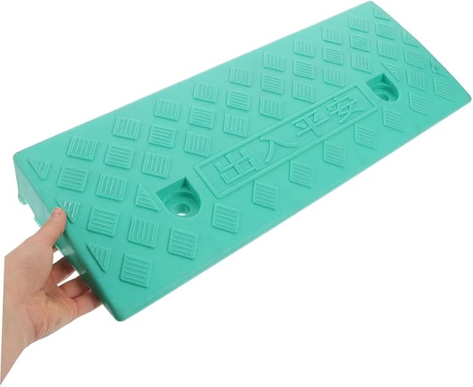 Plastic Threshold Ramp 7Cm Green Curb Ramp Step Pad for Doorways Wheelchair Scooter Mobility Aid for Home and Outdoor Use