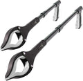Grabber Reacher Tool - 2 Pack - Updated Version Long 19/32 Inch Foldable Pick Up Stick - Strong Grip Magnetic Tip Lightweight Trash Picker Claw Reacher Grabber Tool for Elderly Reaching, Luxet (Gray)
