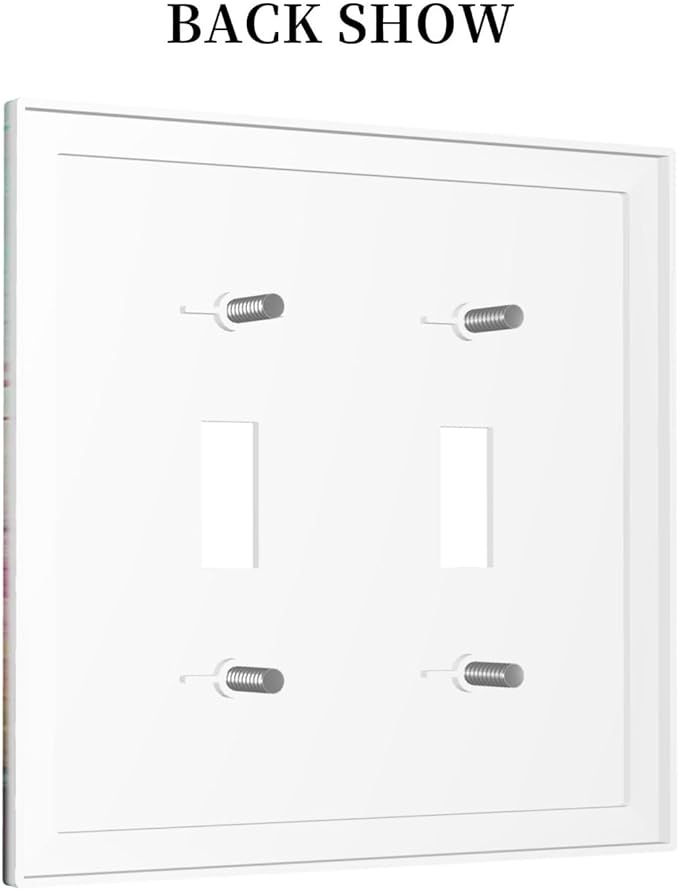Light Switch Cover Watercolor Flower Colorful Floral 2 Gang Wall Plate Double Light Switch Plate Toggle Decorative Outlet Covers Electrical Switchplate for Bathroom Bedroom Decor