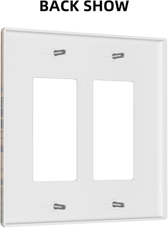Decorative Outlet Covers Rustic Farmhouse Brown Board Pine Tree Wood Grain 2 Gang Light Switch Cover Plate Double Rocker Wall Plate Gfci Switch Plate Covers for Bathroom Decor