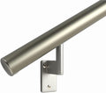 Promenaid 13ft Flush Handrail Kit - Champagne - Complete Indoor/Outdoor Handrail for Stairs - 1.6" Round Anodized Aluminum Railing with 5 Nickel Plated Pivoting Wall Brackets & Flush Endcaps