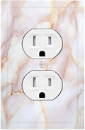 Outlet Covers Pink Jade Marble Granite 1 Gang Duplex Light Switch Cover Decorative Switch Plates Electrical Receptacle Faceplate Wall Plate For Bathroom Kitchen Decor
