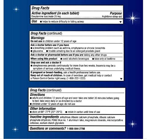 Unisom SleepTabs, Nighttime Sleep-aid, Doxylamine Succinate, 2 Pack