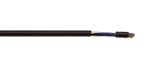 24AWG 6 Conductor Wire Cable (UL2464) - High Flexible Tinned Copper Unshielded Alarm Security Burglar LED Power - for Low Voltage Installations (Matte Black 100FT)