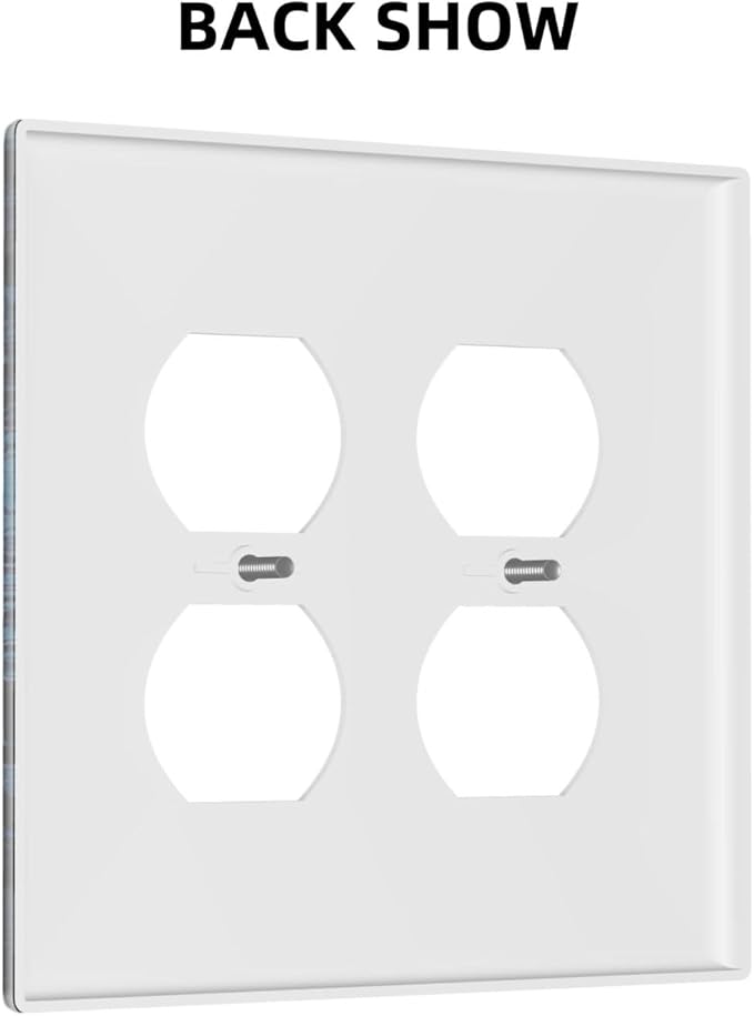Decorative Light Switch Cover Plate Teal Full Moon Forest Turquoise 2 Gang Socket Covers Double Duplex Wallplates Switch Plates and Outlet Covers for Bathroom Bedroom Decor