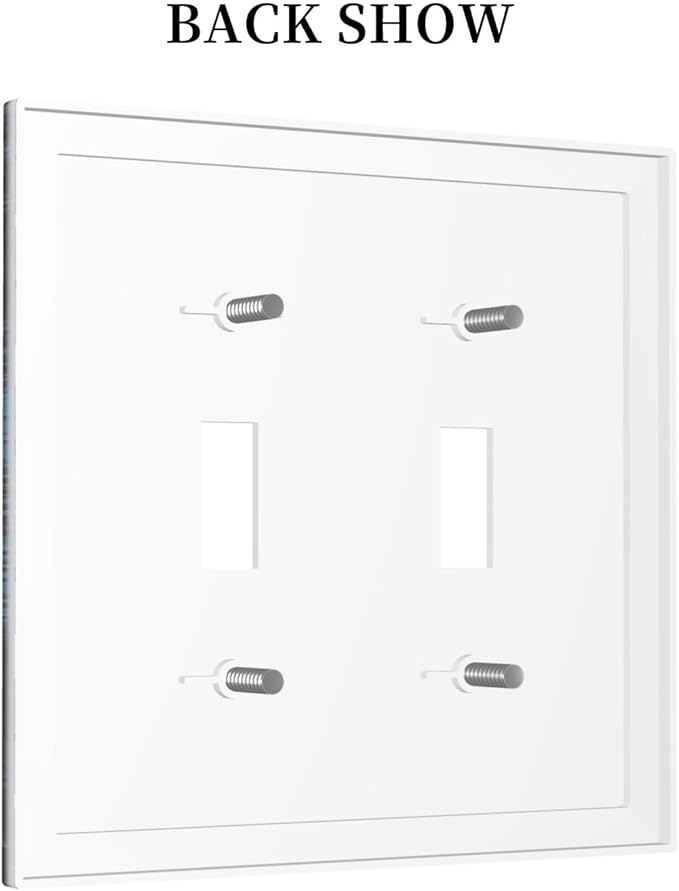 Light Switch Cover Teal Full Moon Forest 2 Gang Wall Plate Double Light Switch Plate Turquoise Toggle Decorative Outlet Covers Electrical Switchplate for Bathroom Bedroom Decor