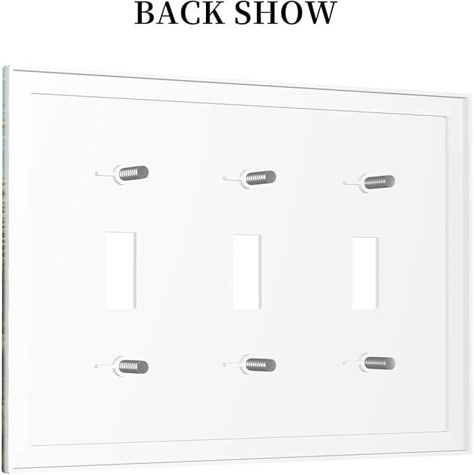 Decorative Switch Plates Summer Beach Themed Starfish Seashells 3 Gang Wall Plate Triple Toggle Light Switch Cover Faceplate Electrical Wall Panels for Bedroom Bathroom Decor