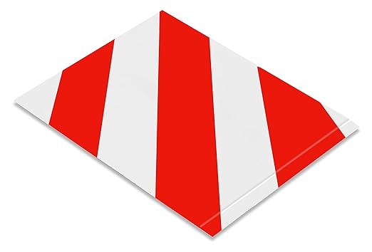 Mighty Line Hazard Floor Marking Tape for Safety, Caution, Trip Warning, Flooring, Heavy-Duty, Peel and Stick, Adhesive, Industrial Quality, Red and White, 6" by 10" Segments, Pre-Cut Strips 100-Pack