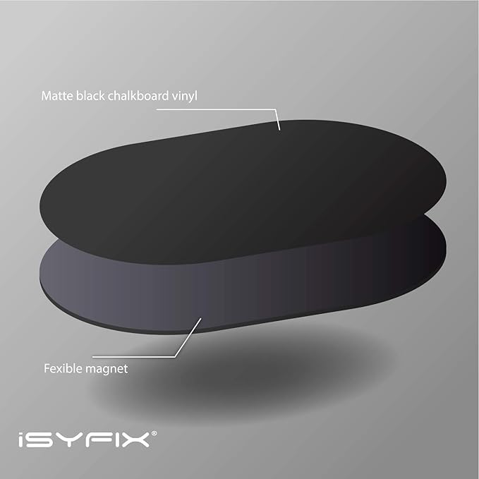 iSYFIX Magnetic Chalkboard Notes - 5.5 x 3.5 inch, 6 Pack, Ellipse - Decorative Magnet Blackboard for Fridge, Kitchen Organizer, Decor, Office, Grocery Lists, Metallic Boxes, Storage and More