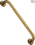 20 Inch Bronze Shower Grab Bar Gold, Munzong Antique Brass Bathroom Grab Bar w/Anti-Slip Knurled Grip, Bathroom Balance Bar, Safety Bath Handrail Support, Handicap Injury Elderly Senior Assist Handle