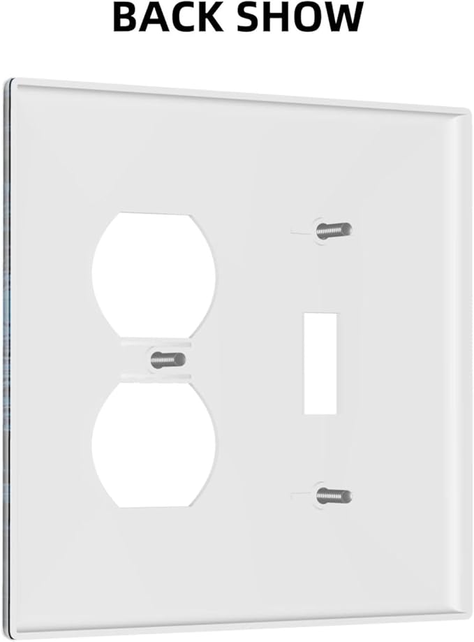 Decorative Light Switch Cover Plate Teal Full Moon Forest Turquoise 2 Gang Outlet Covers 1 Toggle 1 Duplex Wall Plate Decorate Electrical Switch Plate Covers for Bathroom Bedroom Decor