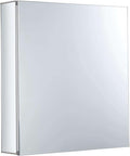 Fine Fixtures Bathroom Medicine Cabinet, Aluminum, Recessed/Surface Mount, 24" x 24", Right/Left Hinged, Mirrored Interior