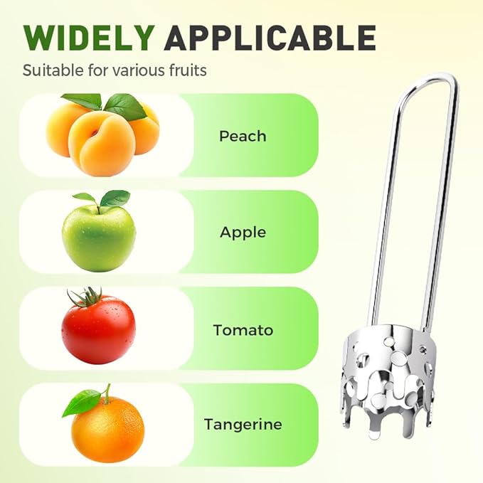 2 Pcs Fruit and Vegetable Corer Tool, Red Bell Pepper Seed Corer, Stainless Steel apple core remover, Practical Kitchen Gadget for Removing Fruit Vegetable Cores, Easy to Clean (Type B)