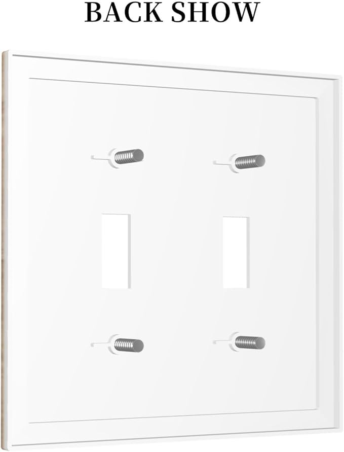 Rustic Brown Wood Splicing Vintage Dark Oak Print Decorative Switch Plates 2 Gang Double Toggle Outlet Light Switch Cover Wall Plate Electrical Faceplate for Farmhouse Home Decor