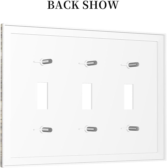 Decorative Switch Plates Vintage Cabin Wildlife Animal Bear Eagle Forest 3 Gang Wall Plate Triple Toggle Light Switch Cover Faceplate Electrical Wall Panels for Farmhouse Bedroom Decor